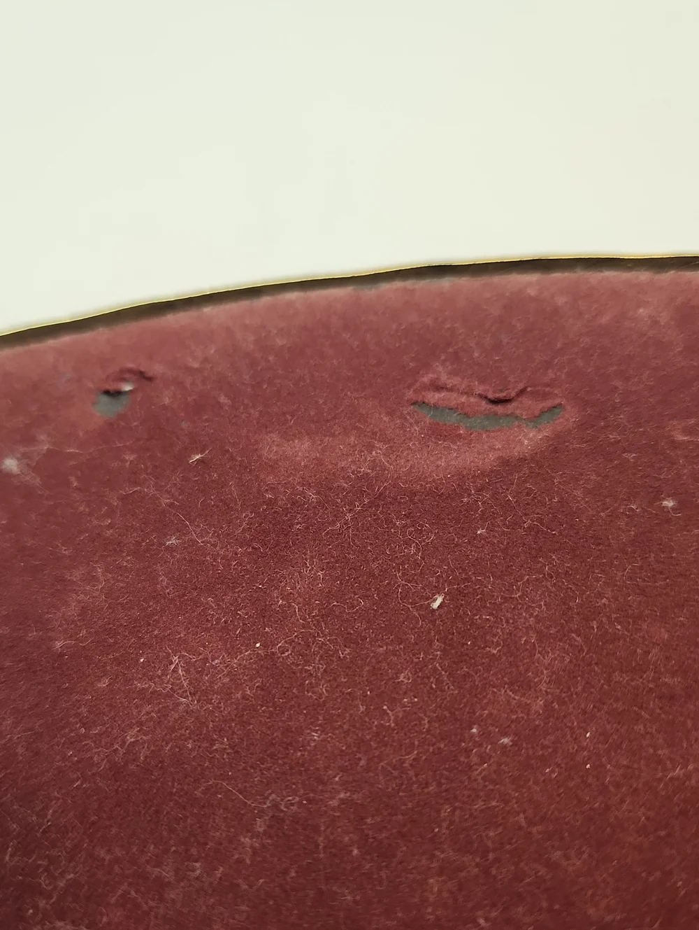 Ornate Oval Mirrored Vanity Tray in Gold Tone Dark Red Velvet Backing